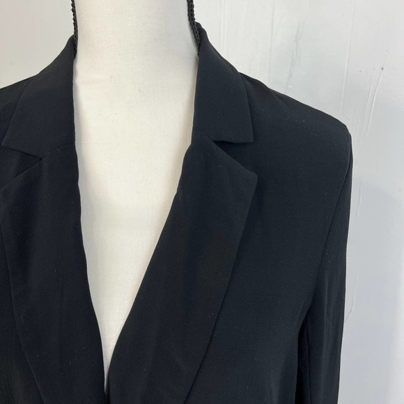 Eileen Fisher Petite Black Tencel Blazer Jacket Sz PS Double Button Notch Collar - Picture 5 of 7